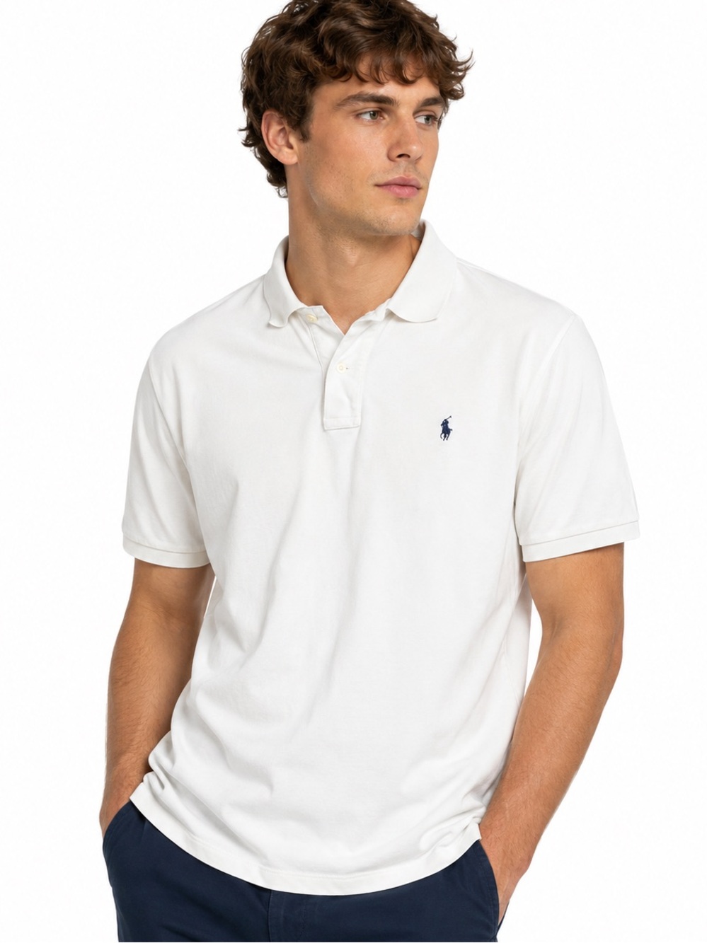 Polo Ralph Lauren White Pony Logo Polo Shirt XL Classic Fit Preppy Old Money